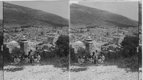 Shechem, where the Hebrew empire was divided - east past Mount Ebal. Palestine