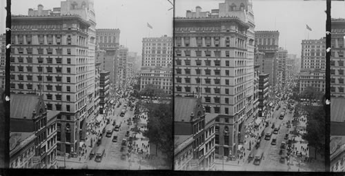 Broadway north from the Post Office Building, New York