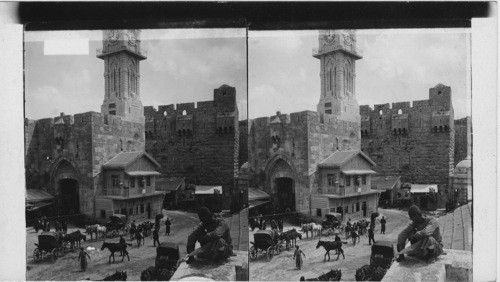 The Jaffa Gate, from outside Jerusalem, Palestine