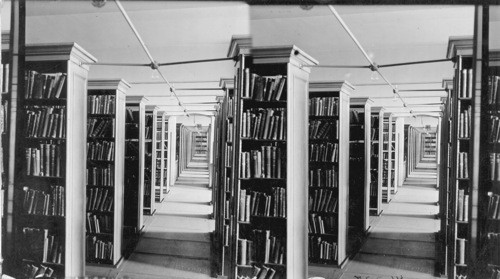 Books shelves. Public Library, Chicago, Ill