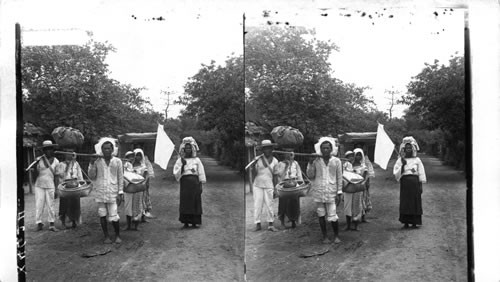 Philippine Islands. Insurgent Families Coming into the American Lines with Flag of Truce