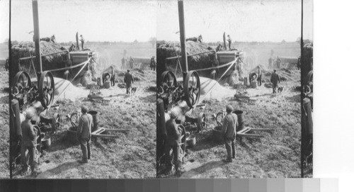 Threshing in rural France near Armantiers. no. France