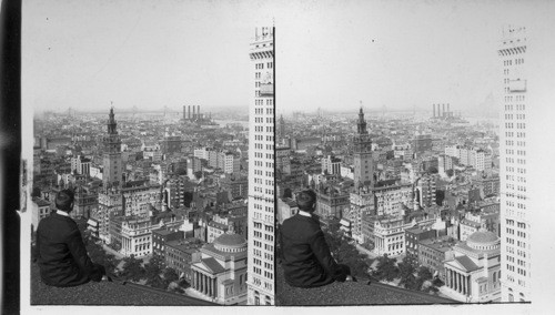 From Flatiron Building N.E. past Madison Square Garden to Queensboro Bridge. New York