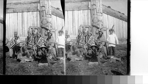 The Fantastic Potlatch dancers, Indian Village of Klinkwan, Alaska