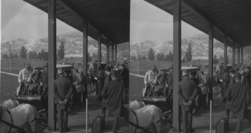 The Hour of Departure on the Stage Landing of the Mammoth Hot Springs Hotel