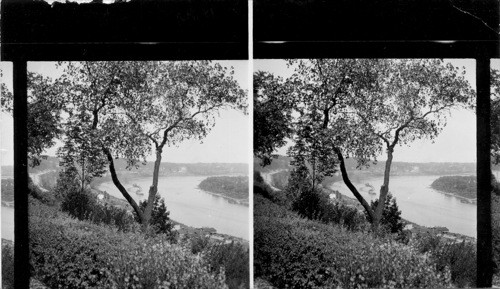 Steamboat rounding the bend on the Ohio, taken from Eden Park, Cincinnati, Ohio