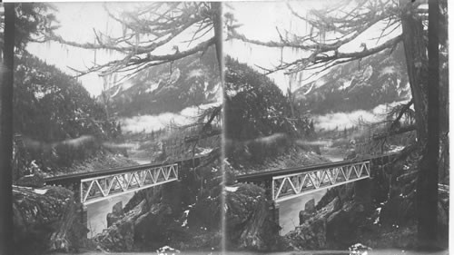 From Cliff to Cliff - Span of the C.P.R.R. Fraser Canyon. B.C., Can