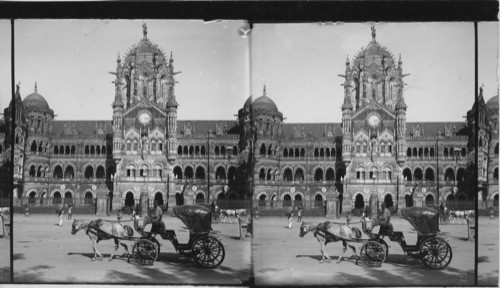 Magnificent Tower of Victoria Terminus, Bombay, India