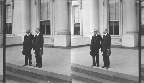 Ramsay MacDonald and Pres. Hoover at the Entrance of White House, Wash., D.C