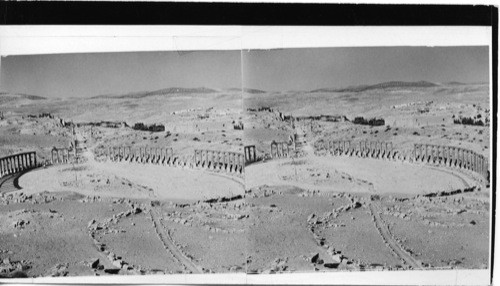 The Forum Area, Main Street, etc. of Jerash in Transjordan - taken from the front of the Temple of Zeus