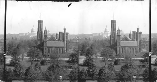 Smithsonian Institution, Capitol and Library of Congress, from the Agriculture Department. Washington D.C