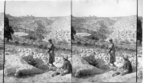 The Valley of Kedron and Village of Siloam. Jerusalem. Palestine