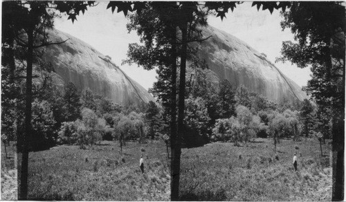 SW to Stone Mountain shows entire area to be covered by carving of monument