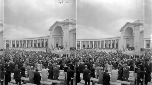 Memorial Services given by the G.A.R. Veterans at the Memorial Amphitheater, Arlington National Cemetery, Arlington, VA. May 30, 1928