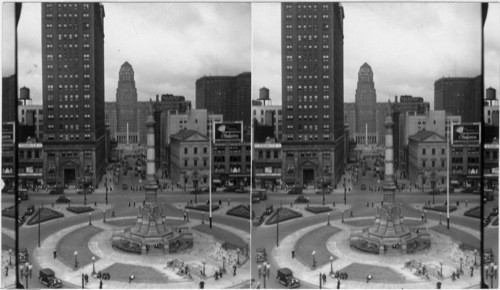 Lafayette Square , McKinley Monument and city Hall from Public Library, Buffalo , N.Y