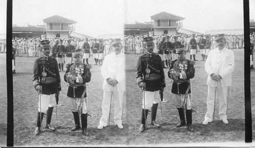 Gen. Huertas, the Hero of Panama and his staff. Panama