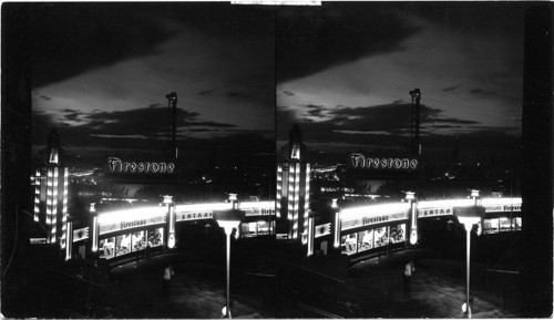 Night View of Firestone Exhibit. A Century of Progress