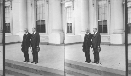 Ramsay MacDonald and Pres. Hoover at the Entrance of White House, Wash., D.C