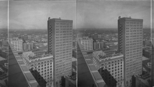 From W.T. Waggoner Bldg. looking to the Farmers & Mechanics Nat'l Bank Bldg., at 7th & Main, Fort Worth, Texas