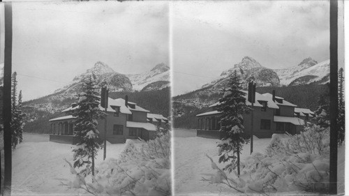 The Chalet, (C.P.Ry. Hotel) in winter, Lake Louise Loggan, Alberta, Canada