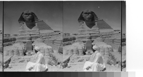 Looking west - the Sphinx. Gizeh, Egypt