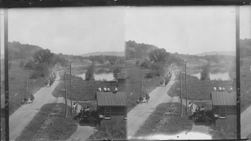 Half a mile of troops - 15th U.S. Cavalry on a 300 mile march. Southern Vermont