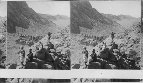 Monastery in the shadow of Mt. Sinai where old Bible M.S.S. are treasures (N.W.) Egypt