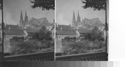 Chartres from the east. Chartres, France