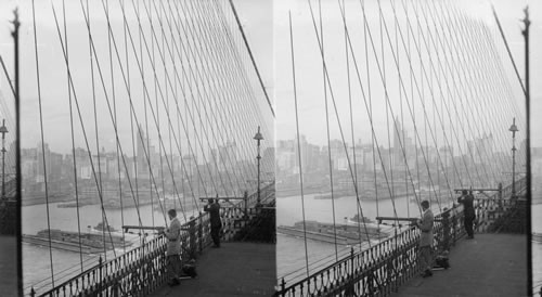 "Queensbrough Bridge, ca. 1909" (in U&U listing) Brooklyn Bridge in Keystone listing