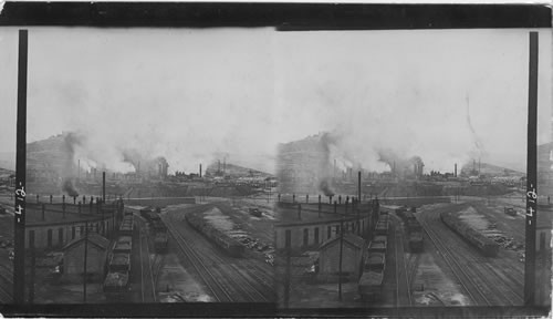 Smelters at base of Anaconda Hill, Butte, , Mont., richest mining city in U.S.A