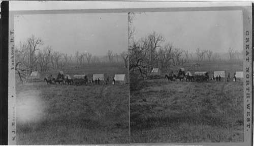 Capt. Sanderson's Camp at the ford, while gathering the bones, and building the Monument, Montana