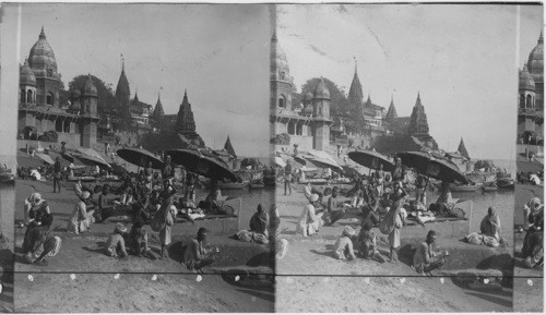 Morning Scene at the Baths, India, Benares