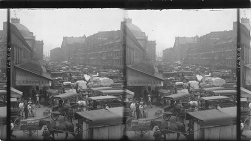 Quincy Market the produce centre from Faneuil Hall. Boston, Mass