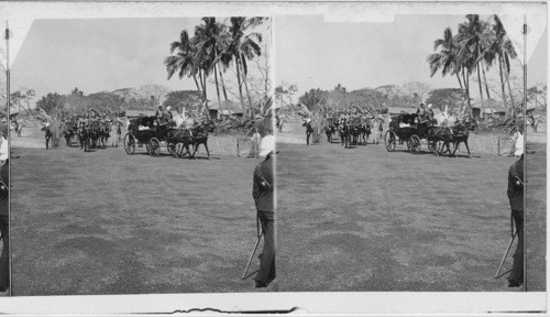 T.R.H. arriving at Teak Yards, (Bombay - Burma trading Corporation) to watch elephants at work. Rangoon, India