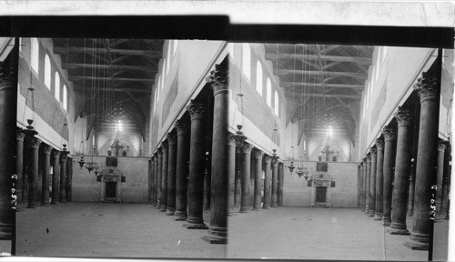 Interior of Church of the Nativity, Bethlehem. Palestine