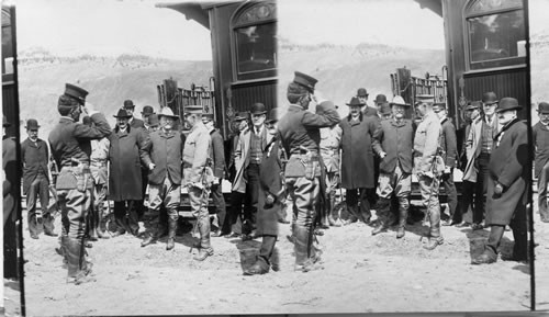 Pres. Roosevelt away from cares of state. In Montana about ready to enter Yellowstone National Park