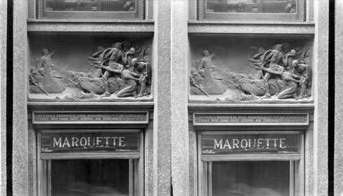 Tablet located on the front entrance of the Marquette Bldg. 72 W. Adams St., Chicago, Ill
