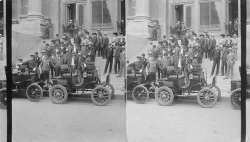 Automobile Parade Policemen in Front of Metropolitan Museum, New York City, N.Y