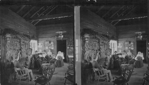 Quaint interior of Cloud Cap Inn. Mt. Hood