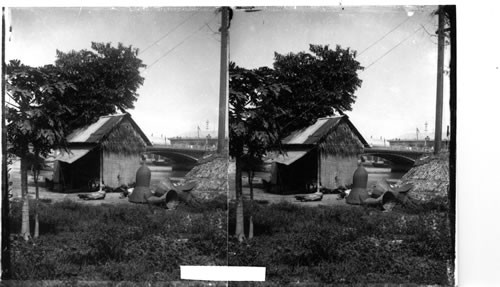 P.I., Bamboo Hut And Bridge Of Spain, Manila