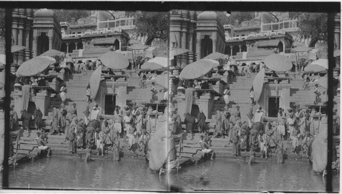 Bathing in the Ganges, Benares, India