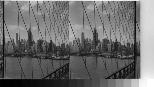 Manhattan Island from Brooklyn Bridge. N.Y