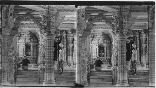 Interior of Jain Temple. Mt. Abu India