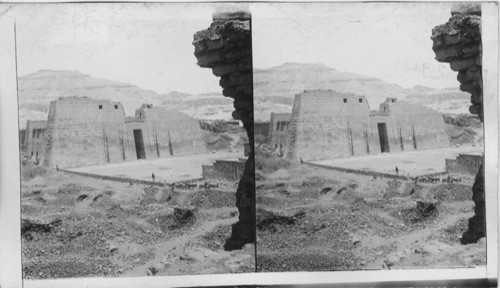 The First Pylon of Ramses III’s Temple at Medinet Habu. (View N.). Thebes, Egypt