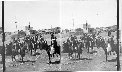 Sheikh Rachib and his men. Jerusalem, Palestine