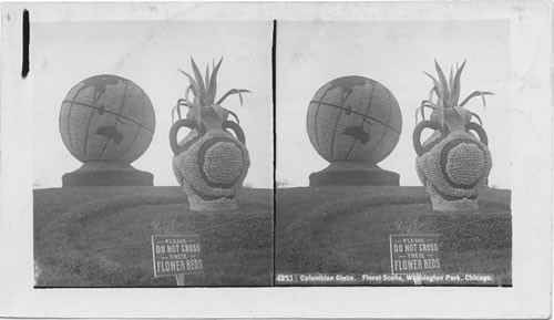 Columbian globe, Floral Scene, Washington Park, Chicago