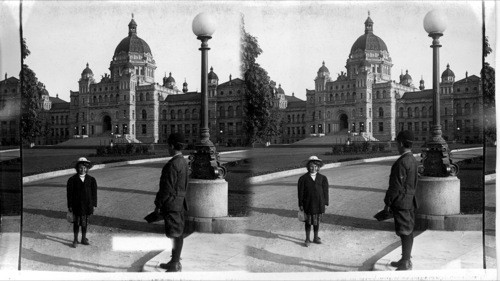 Parliament House - North. Front Facing the Harbor, Victoria, B.C. Canada