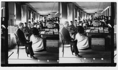 Order Department, B.W. Kilburn & Co.'s Stereoscopic View Factory. [Littletown, New Hampshire]