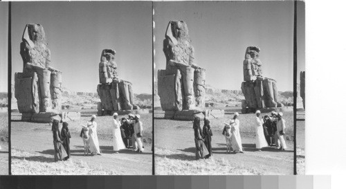 The Colossi of Memnon - looking toward Deir el-Bahri (N.W.). Thebes. Egypt