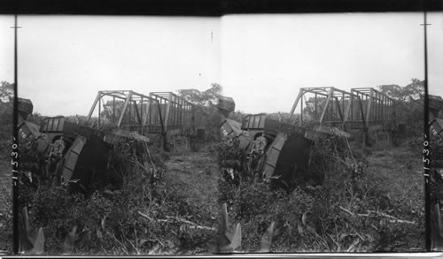 Relic of the French regime, abandoned bridge across the Chagres River, Panama